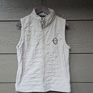 Troxel Equestrian Quilted Riding Vest Cream Tan Fleece Lined Women’s Large L
